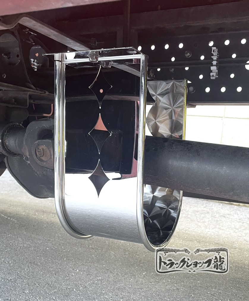 ステンレス シャフトガード 鱗柄 菱抜き 10mm丸棒巻き 2t/3t