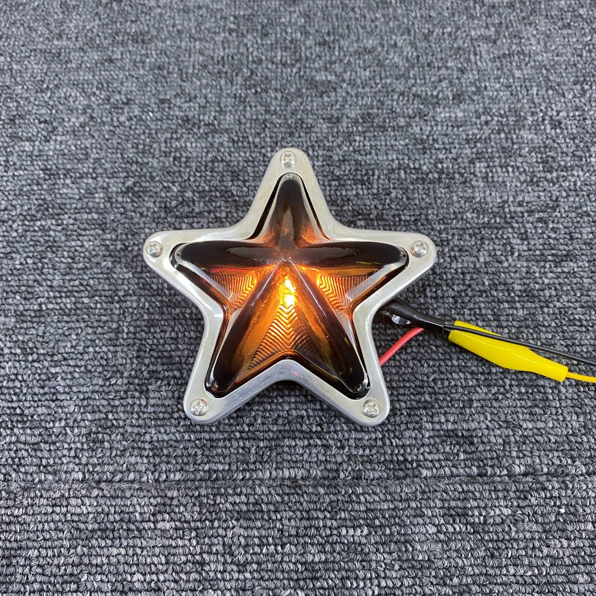 ガラス製 5点留め とんがり星マーカー 【黒/スモーク】 1個 レンズのみ