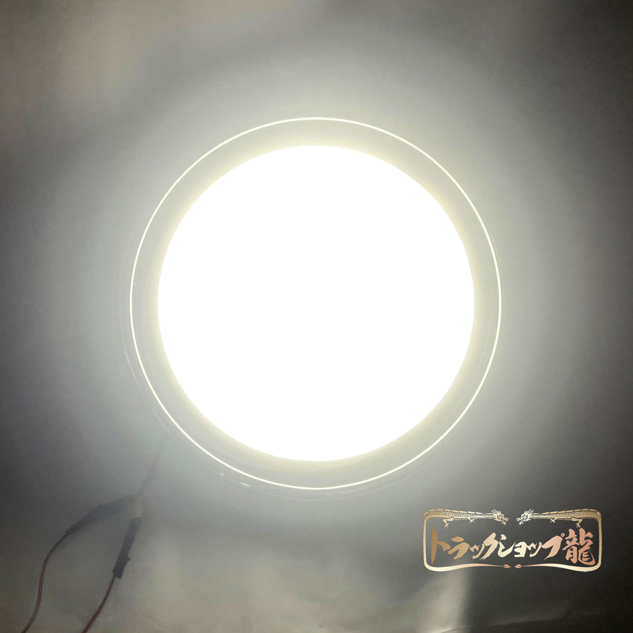 ステンレス ドアアンドン(大) 鏡面 アクリル板/LEDライト 丸アンドン ドア行燈 フロントアンドン T0076S