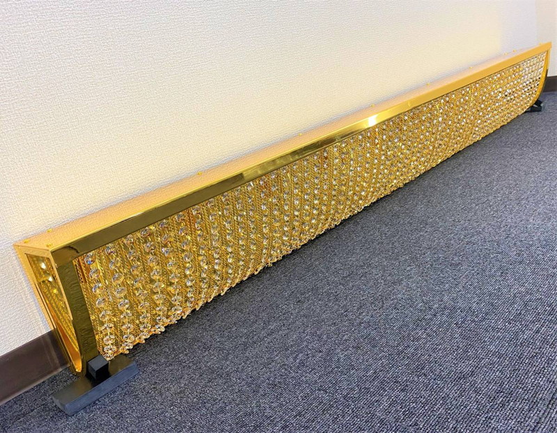 オリジナル ワイド 幅1.6M ナイアガラシャンデリア フルゴールドメッキ クリスタルビーズ 金華山 男の城 車内照明