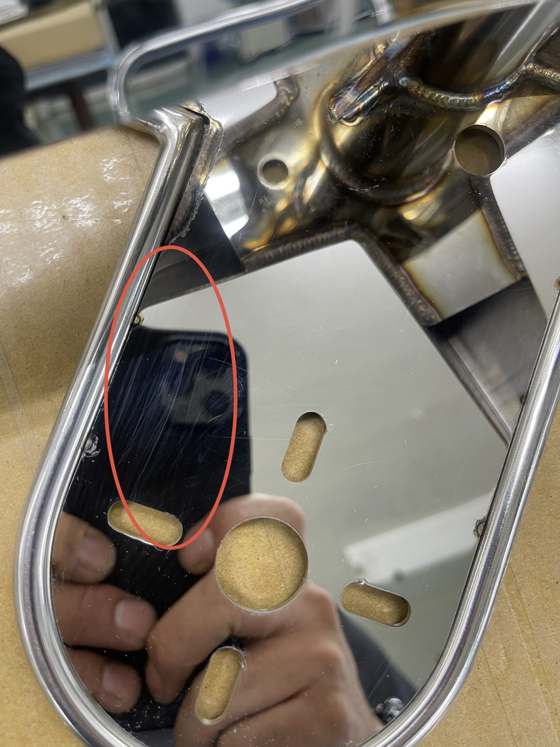 訳あり品】 オリジナル 鏡面ステンレス 【17.5インチ】 十文字型