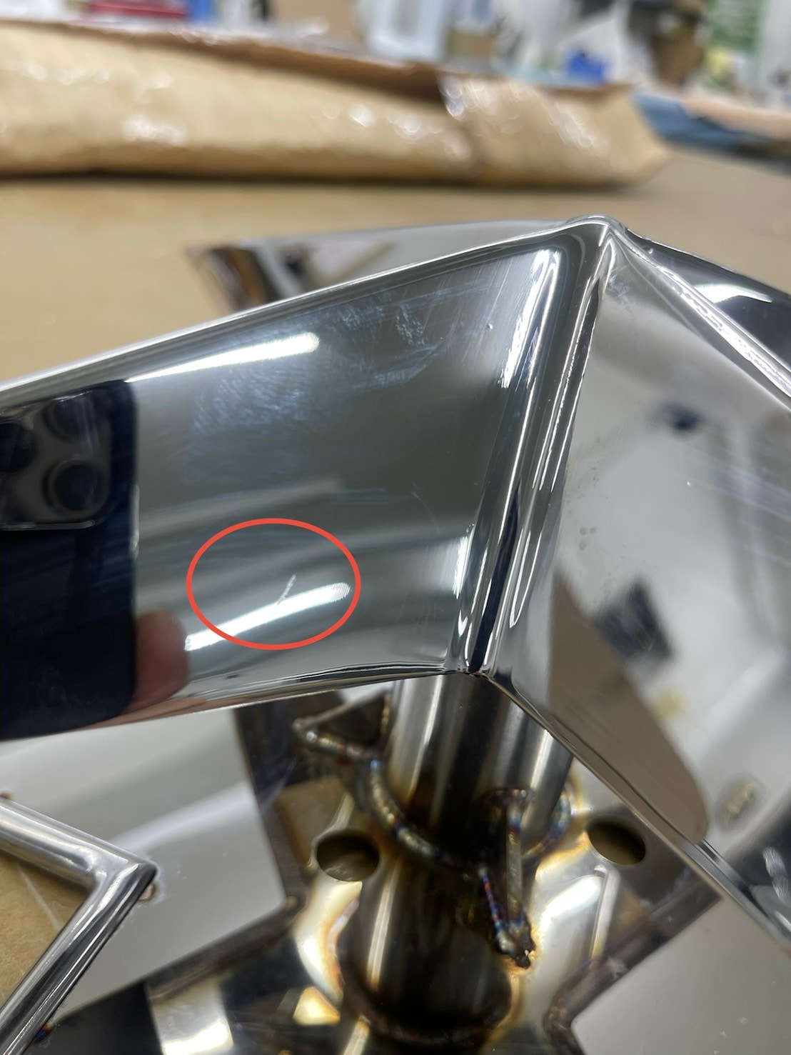 訳あり品】 オリジナル 鏡面ステンレス 【17.5インチ】 十文字型