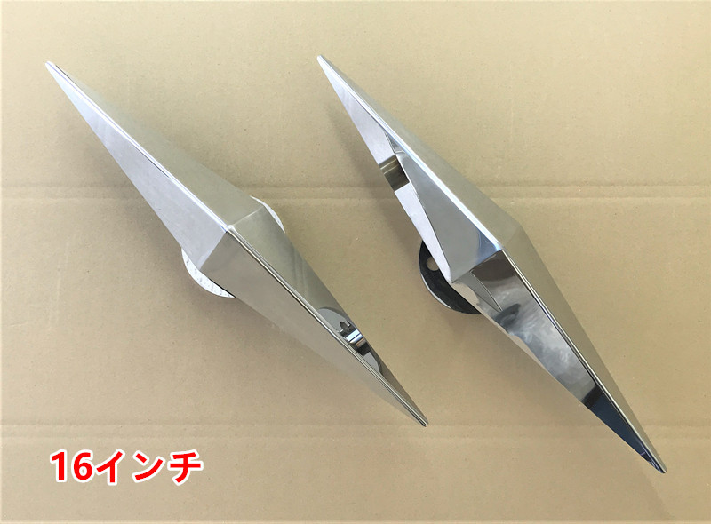 鏡面ステンレス 【16インチ】 一文字型 ホイールスピンナー 3穴 2個