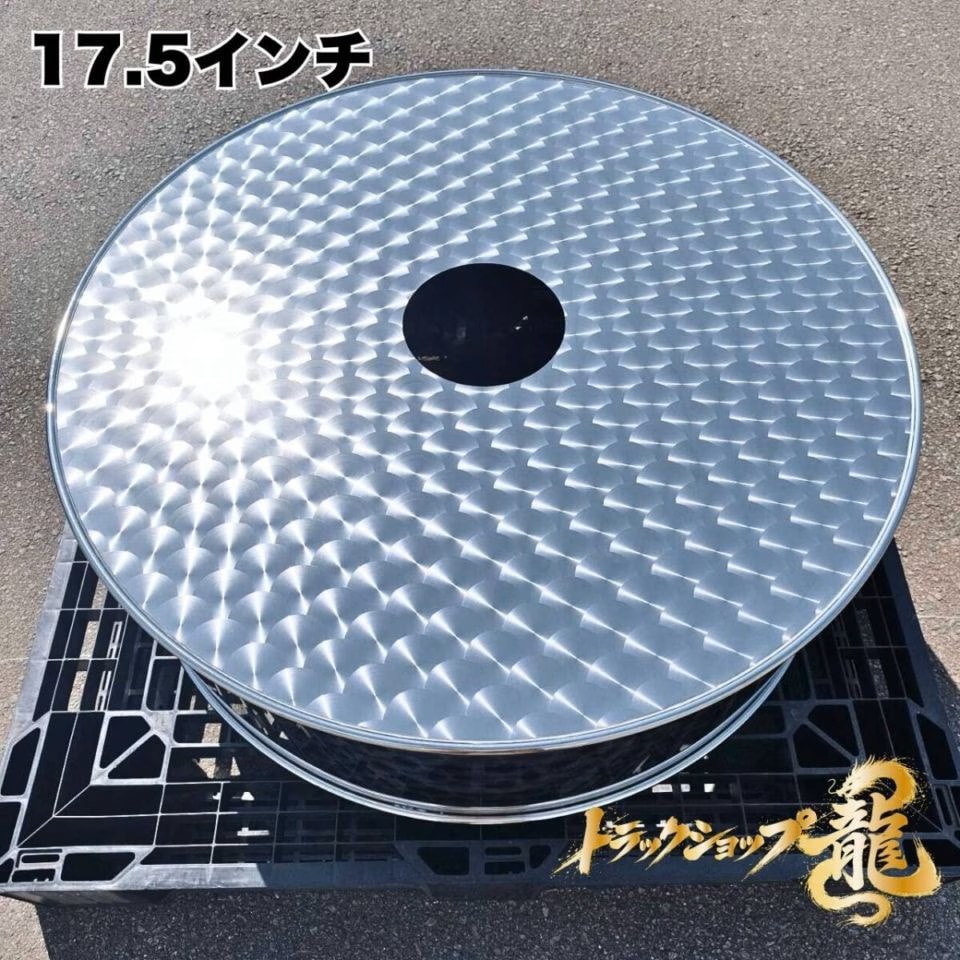 17スーパーグレート　エアドライヤ　カートリッジ鱗ステンレスカバー 鱗柄ステンレス 【17.5インチ】 スペアタイヤカバー シンプルタイプ