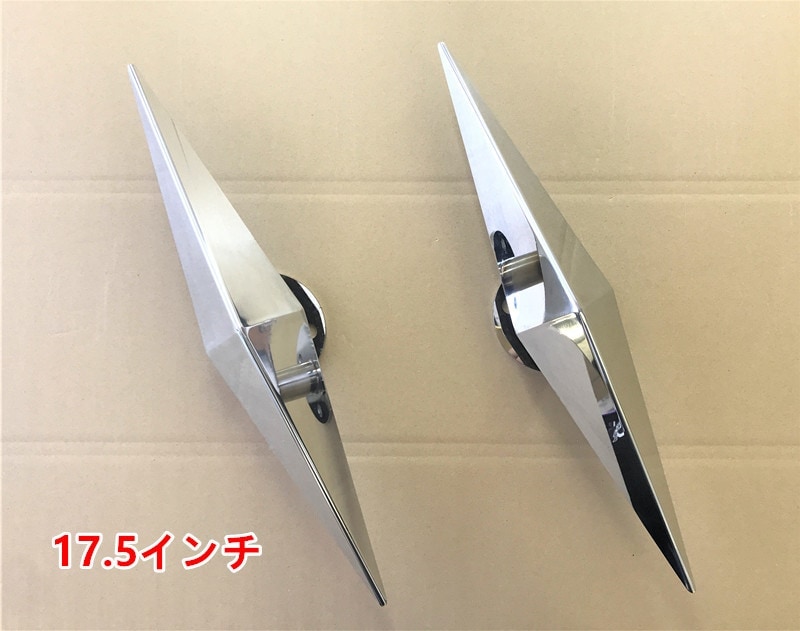 鏡面ステンレス 【17.5インチ】 一文字型 ホイールスピンナー 3穴 2個