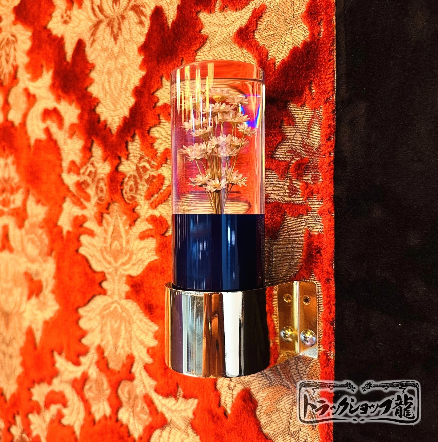 レトロ 水中花ライト 【ブルー】 金メッキステー 水中花ランプ マルチ