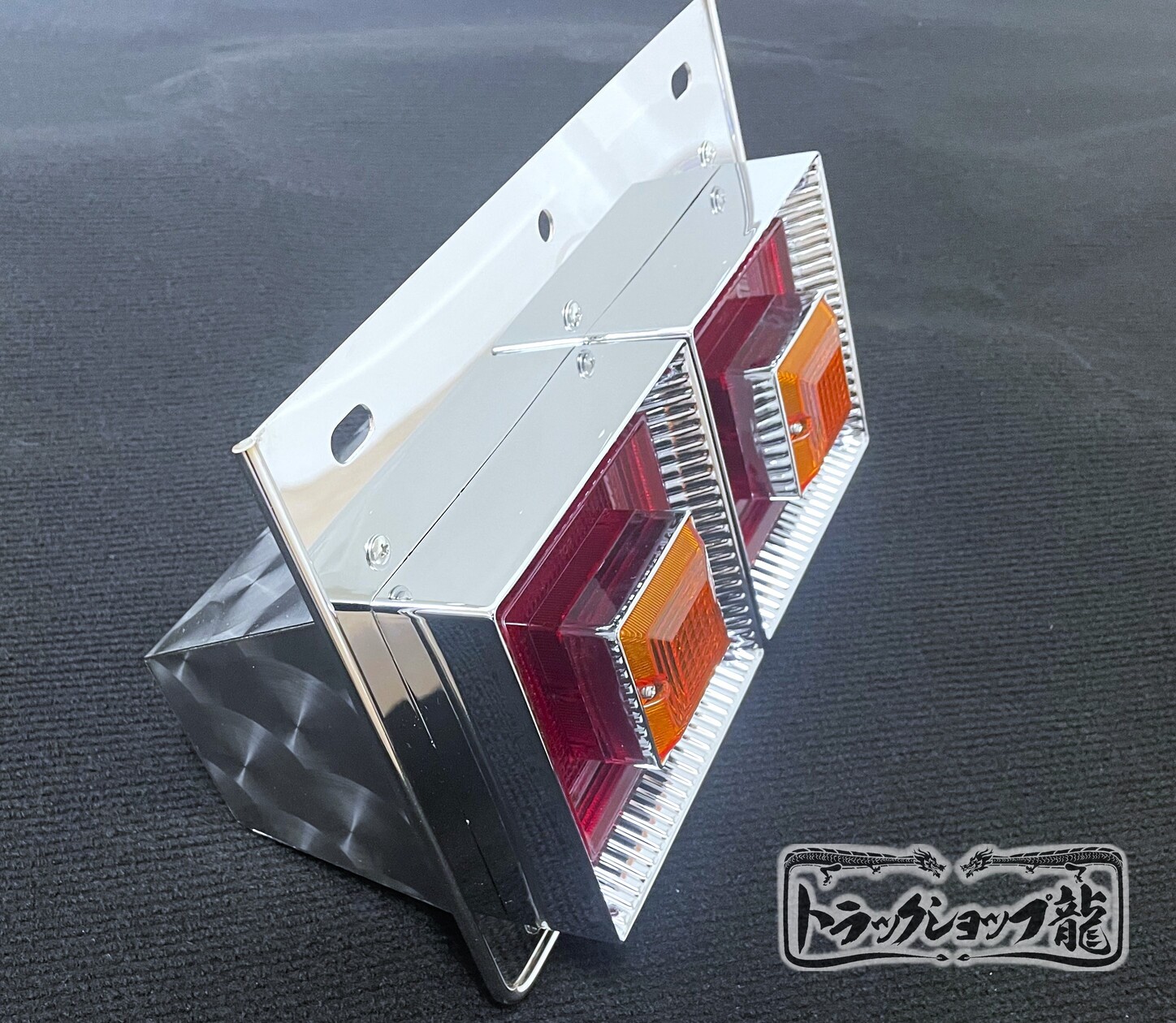 ステンレス 角型テールボックス 2連 テールランプ(小) 4個セット 表裏