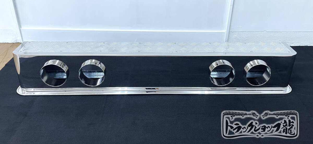 訳あり品　アップグレード！ステンレス リアバンパー 1900×250 筒だし 4連 中心レンズ黄色　リフトガード付 奥付け テールランプ付き