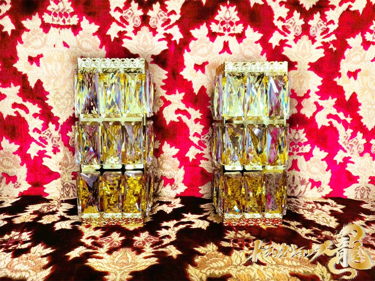 壁掛シャンデリア 2個セット 24面角クリスタル BA15S口金 フル