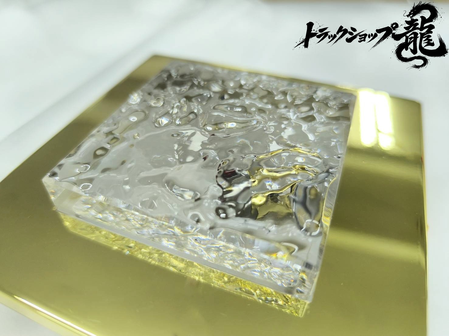 オリジナル★新品 ダウンライト 角型 小 幅125mm シャンデリア 【クリア】石目ガラス風レンズ＆金メッキ土台 口金BA15S仕様 ２個セットC0331S