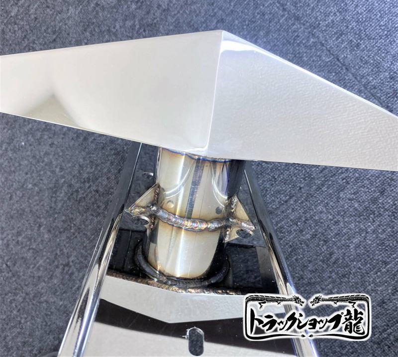 【訳あり品】 オリジナル 鏡面ステンレス 【19.5インチ】 一文字型 ホイールスピンナー 一体型マーカーステー 左右4個セット S8029D