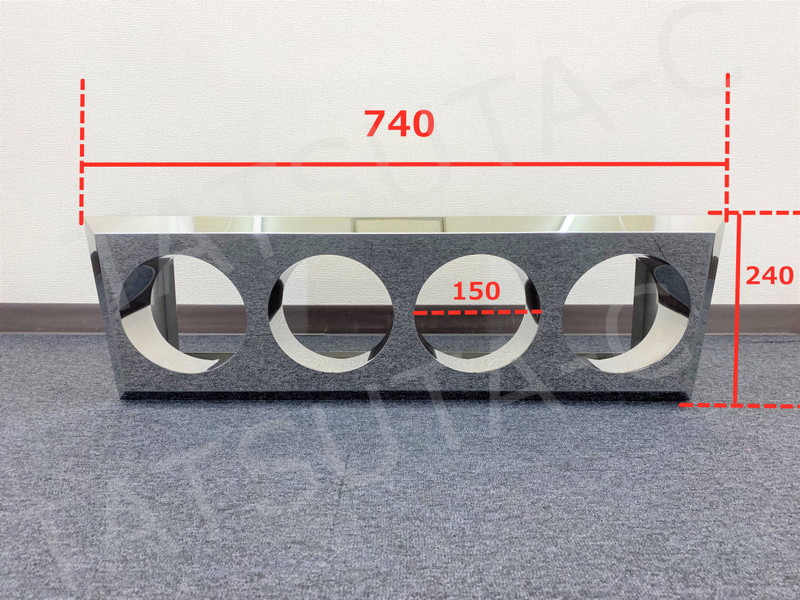 鏡面ステンレス 4連 テールボックス 2個セット 筒型 奥付け 丸形