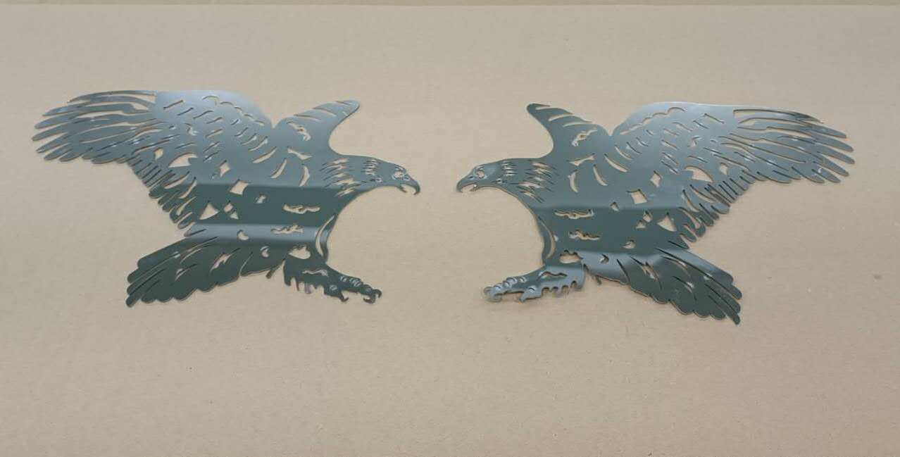 【訳あり品】 鏡面ステンレス 飾りプレート(小) イーグル 鷹 飾り板 S8972R