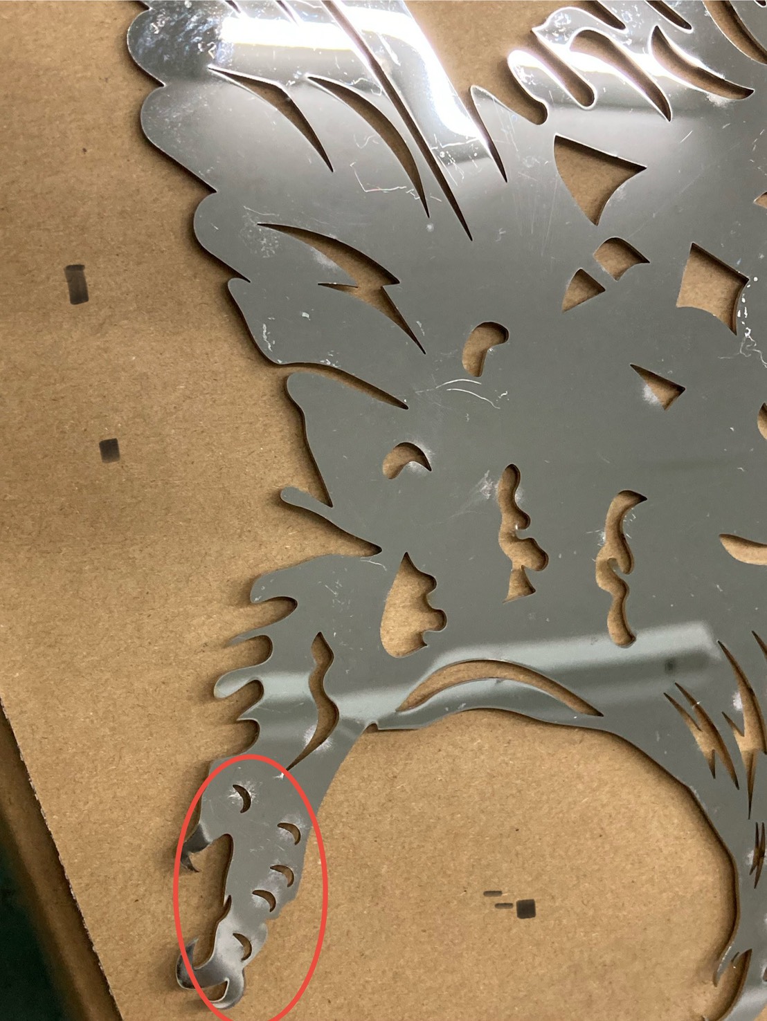 【訳あり品】 鏡面ステンレス 飾りプレート(小) イーグル 鷹 飾り板 S8972R