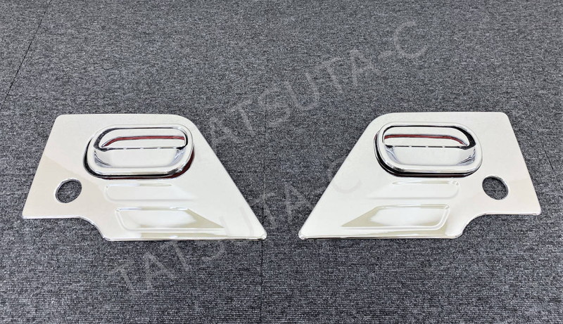 メッキ ドアハンドル ガーニッシュ＆プロテクター 左右4点セット いすゞ NEWエルフ/超低PMエルフ/07エルフ ローキャブ I0913D