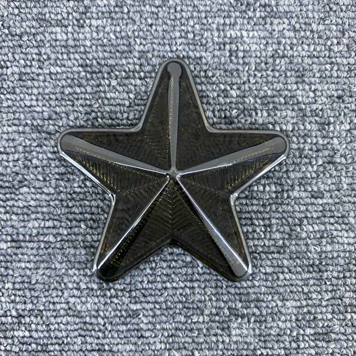 ガラス製 5点留め 星マーカー 【黒/スモーク】 1個 レンズのみ G0516S