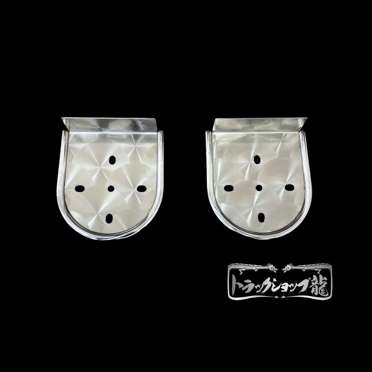 鱗柄ステンレス バスマーカー取付ステー 1連 2個セット ピッタリタイプ 丸棒巻き バスマーカーステー サイドマーカー T0022S