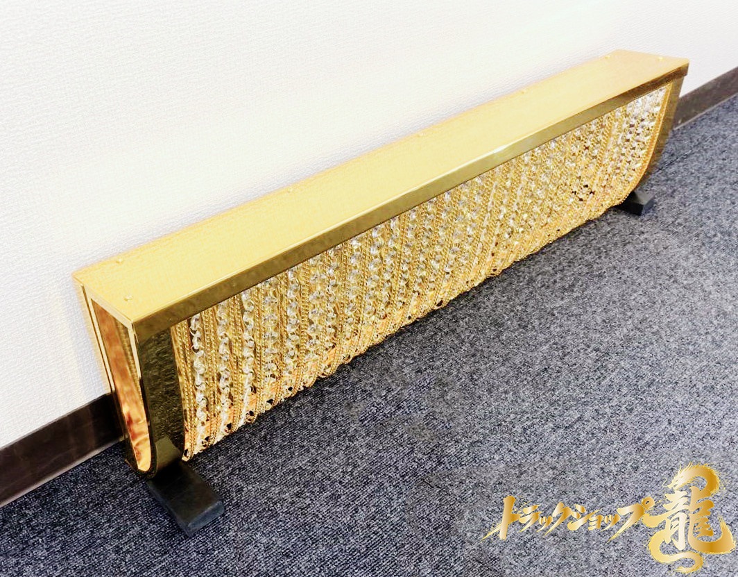 訳あり品 幅80cm 壁掛け ナイアガラ シャンデリア BA15S口金仕様 フルゴールドメッキ クリスタルビーズ 車内照明 デコトラ サロンバス 金華山