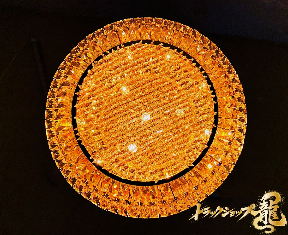 直径60cm天吊り 円形シャンデリア 円形2段 BA15S口金仕様 フルゴールド