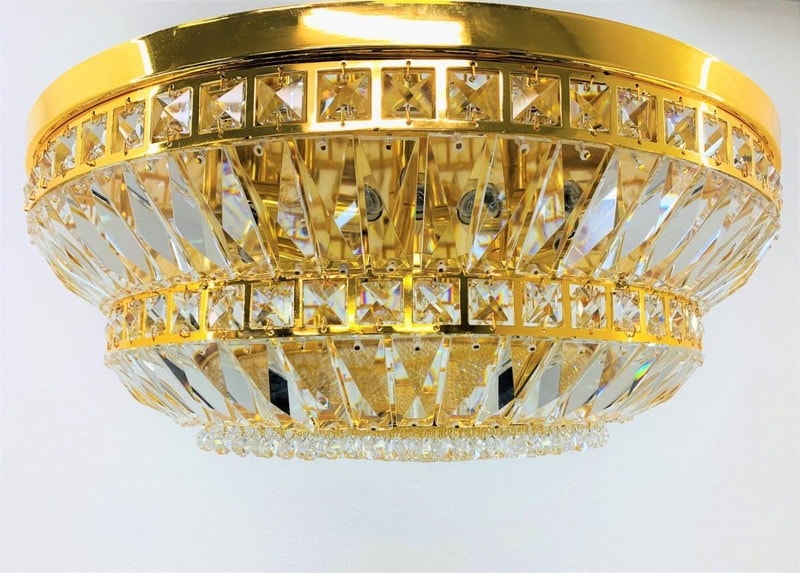 直径60cm天吊り 円形シャンデリア 円形2段 BA15S口金仕様 フルゴールド