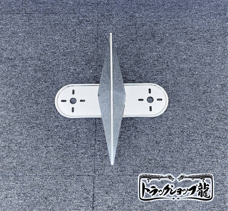 オリジナル 鏡面ステンレス 【16インチ】 一文字型 ホイールスピンナー 一体型マーカーステー 左右2個セット S0027S