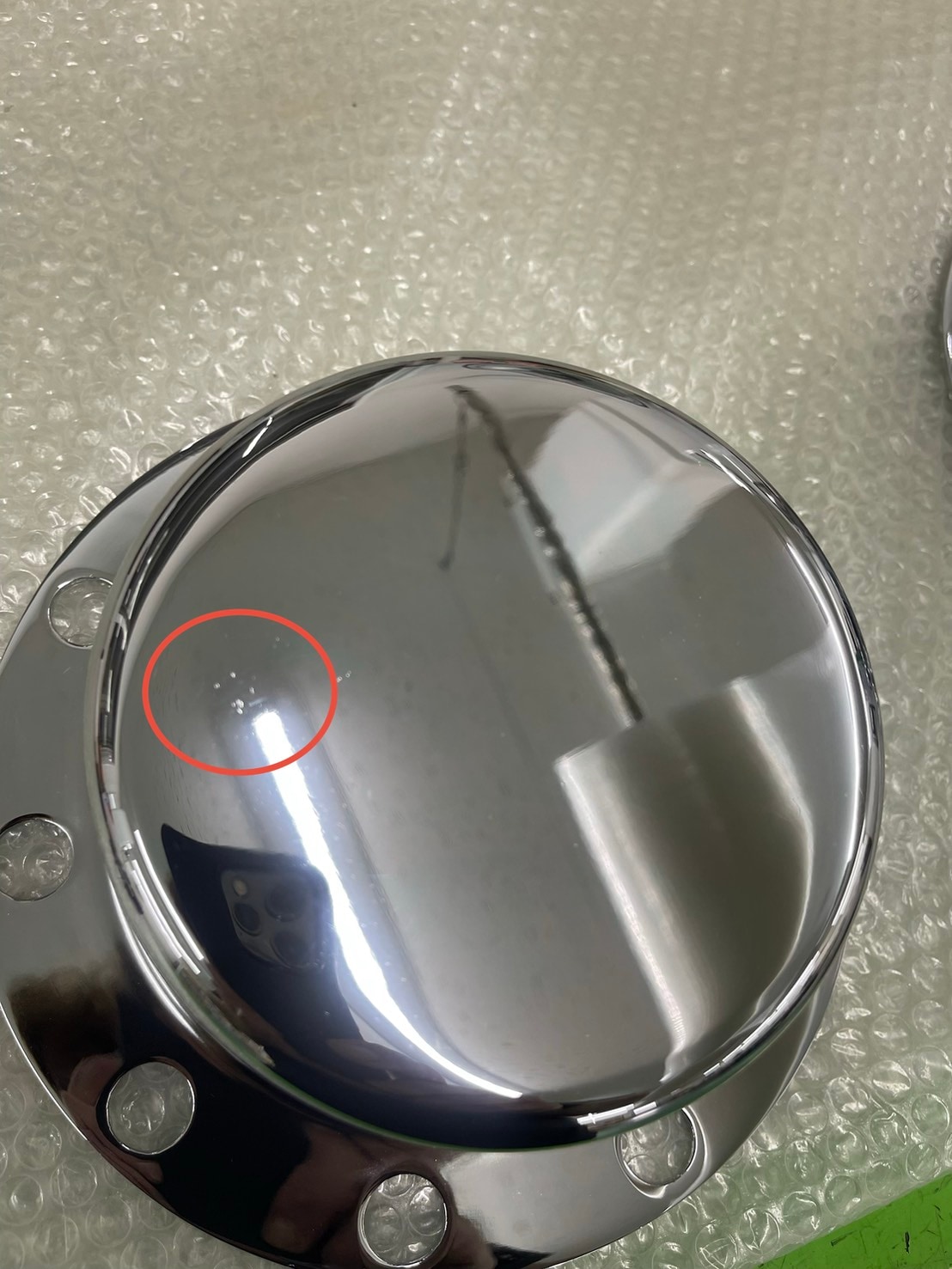 【訳あり品】 高品質 メッキ リアハブキャップ 22.5インチ 10穴 H80mm 取付穴無し仕様 引きずり用 2個組 センターカバー G8211S