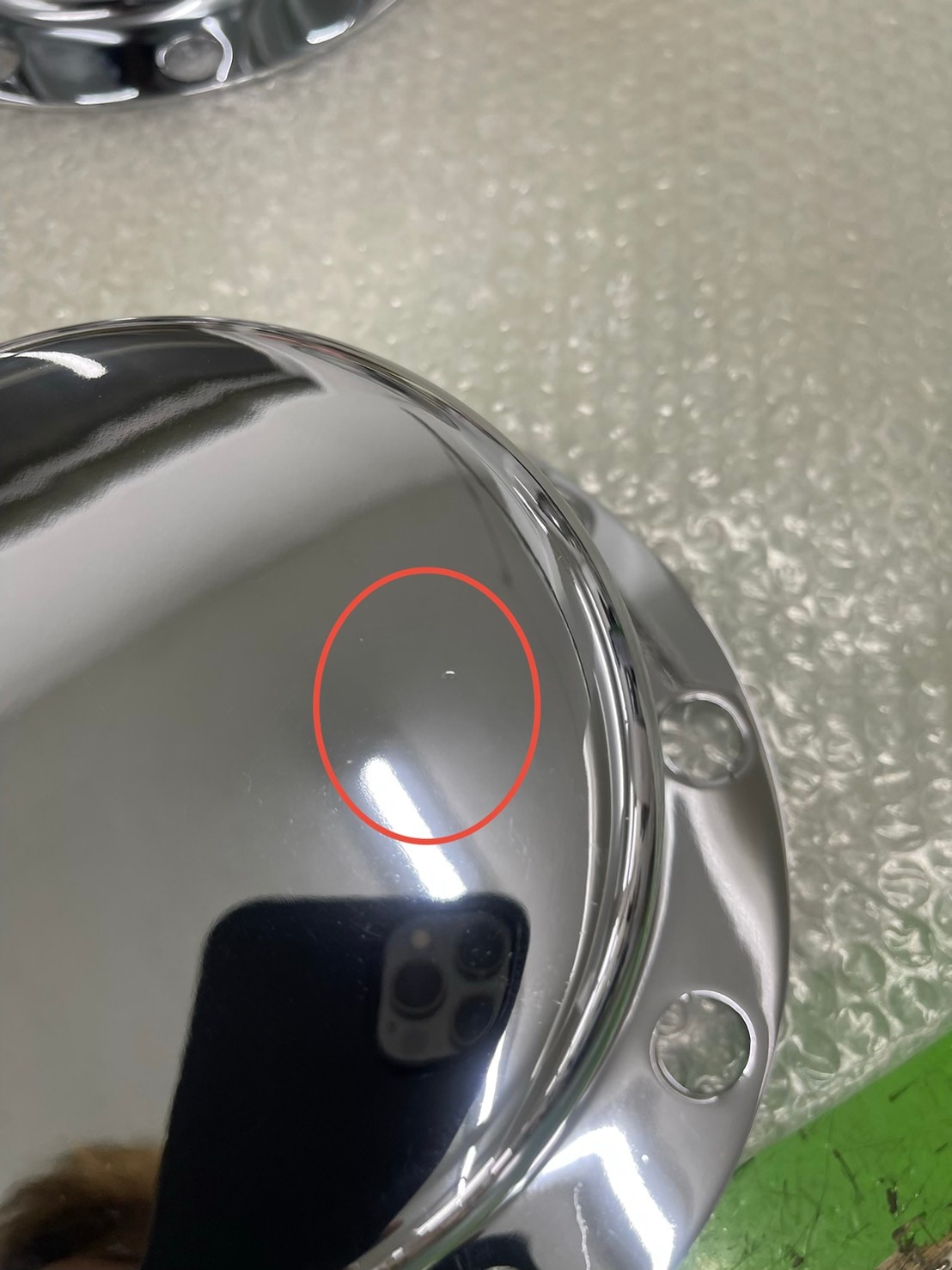 【訳あり品】 高品質 メッキ リアハブキャップ 22.5インチ 10穴 H80mm 取付穴無し仕様 引きずり用 2個組 センターカバー G8211S