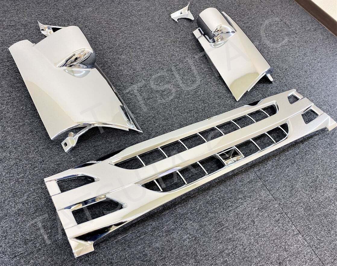 メッキ コーナーパネル＆フロントグリル 5点セット いすゞ 07エルフ 標準キャブ I0378D