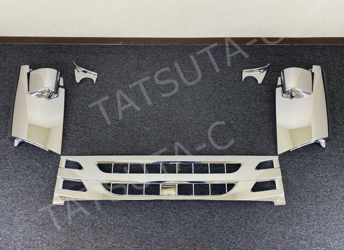 メッキ コーナーパネル＆フロントグリル 5点セット いすゞ 07エルフ 標準キャブ I0378D