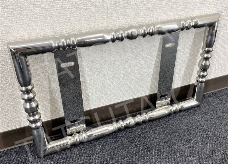 オリジナル ステンレス 大型 絞りパイプ ナンバー枠 Φ32 絞り 汎用