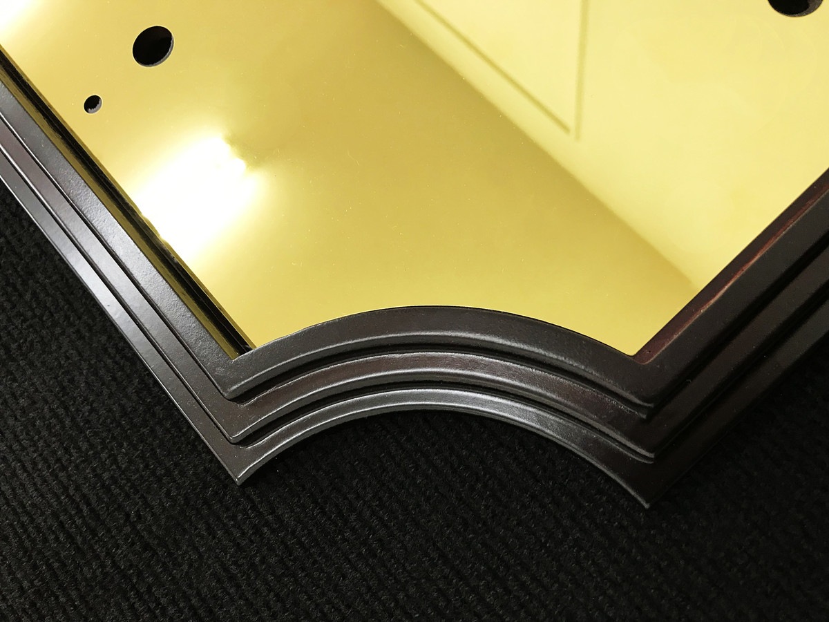 特価 オリジナル！新入荷 天吊り 38㎝ 小 シャンデリア用 ゴールド真空メッキ 木枠土台 ダークブラウン デコトラ 男の城 観光バス 金華山 C8713S