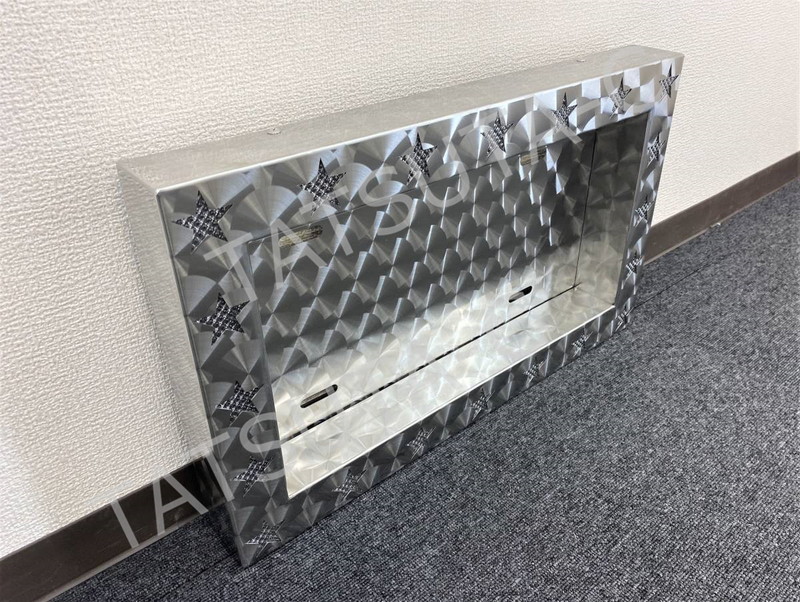 ステンレス 中型 ナンバー枠 鱗柄 星抜き 24V LED 色が変え