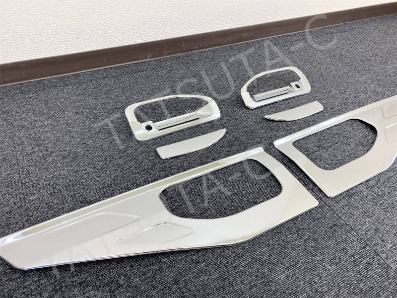 メッキ ドアハンドル ガーニッシュ＆プロテクター 左右6点セット 三菱ふそう ジェネレーションキャンター/ブルーテックキャンター M0803D
