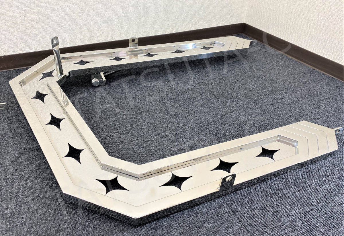4t 中型 ステンレス ミラーステー 左右セット 25角パイプ 菱抜き