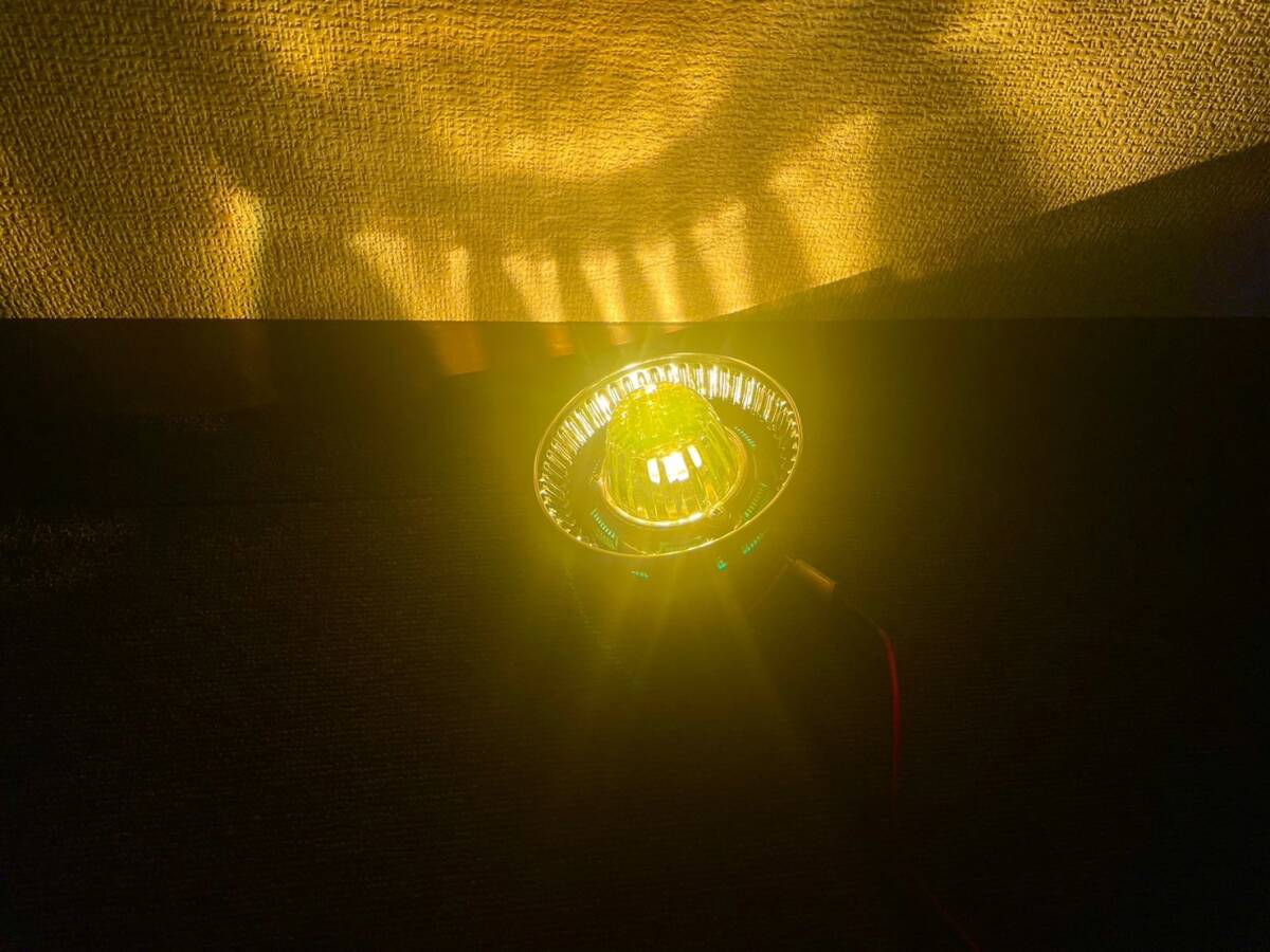 メッキリング付き クリスタル UFOマーカー 色染めガラス 1個 【黄×緑】 サイドマーカー G0319P