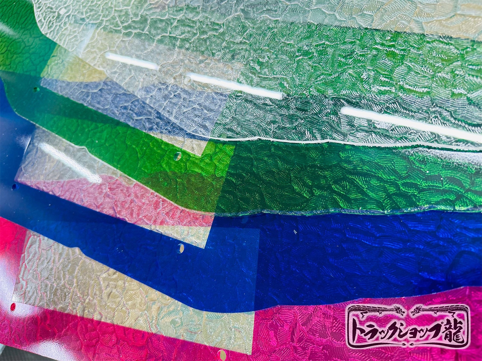 メッキバスマーク用部品 大型 石目ガラス仕様 アクリル板 選べる4色