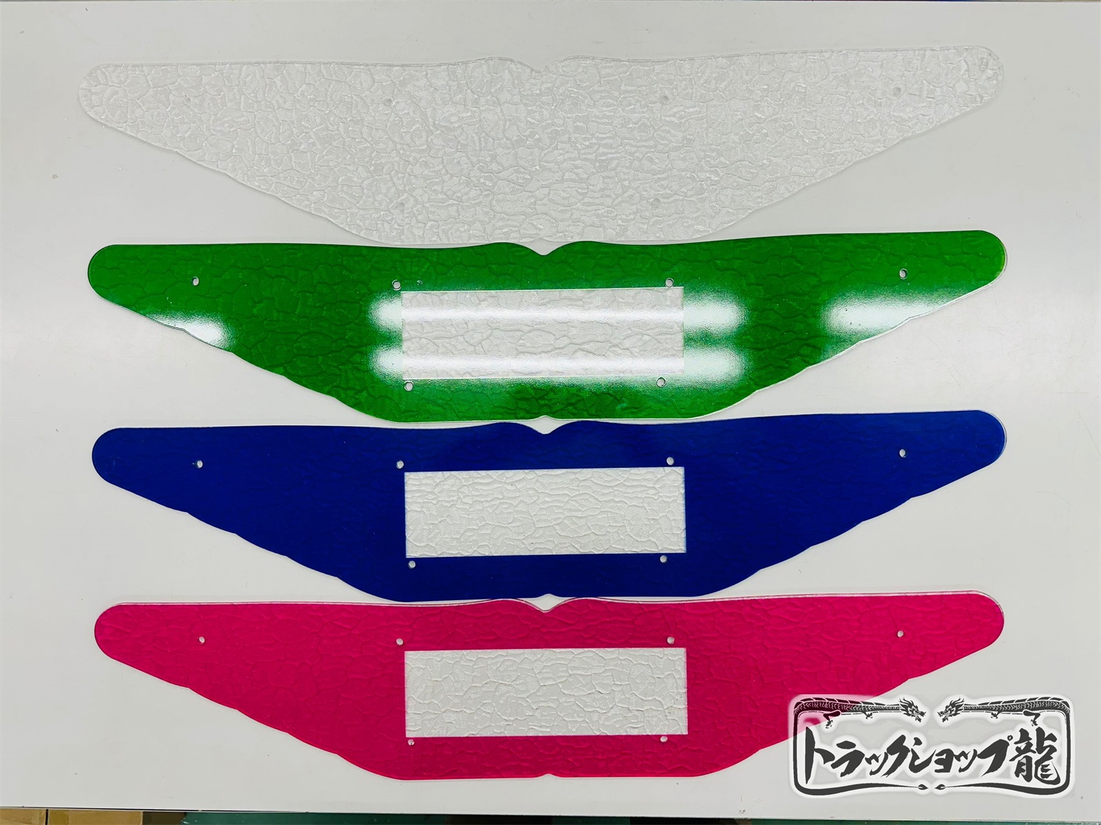 メッキバスマーク用部品 中型 石目ガラス仕様 アクリル板 選べる4色