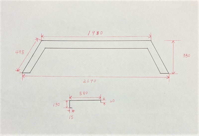 ステンレス ロングフェンダー 2枚セット 大型 10t ダンプ 鏡面 一段曲げ 標準タイプ リアフェンダー 泥除け S0067S