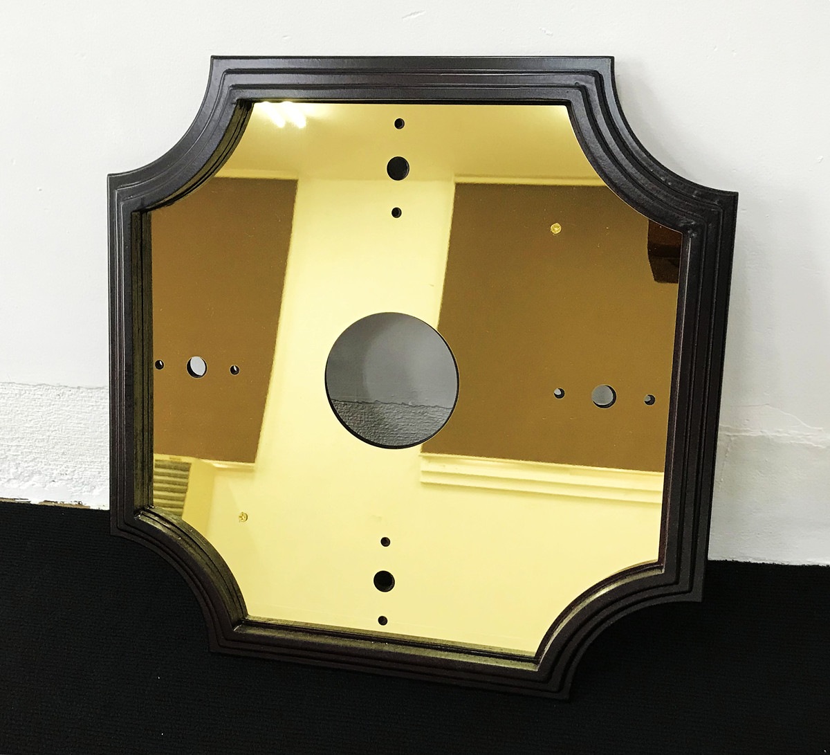 オリジナル！新入荷 天吊り 38㎝ 小 シャンデリア用 ゴールド真空メッキ 木枠土台 ダークブラウン デコトラ 男の城 観光バス 金華山 C0713S