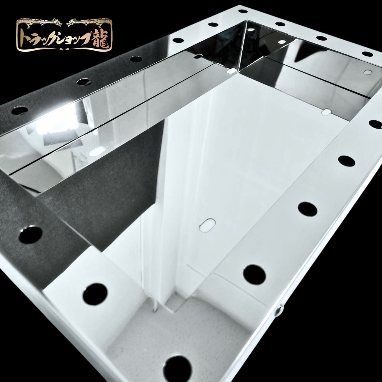 オリジナル 大型 50角 鏡面 パイロットナンバー枠 パイロットランプ穴付き ステンレス ナンバーフレーム 汎用 T0115S