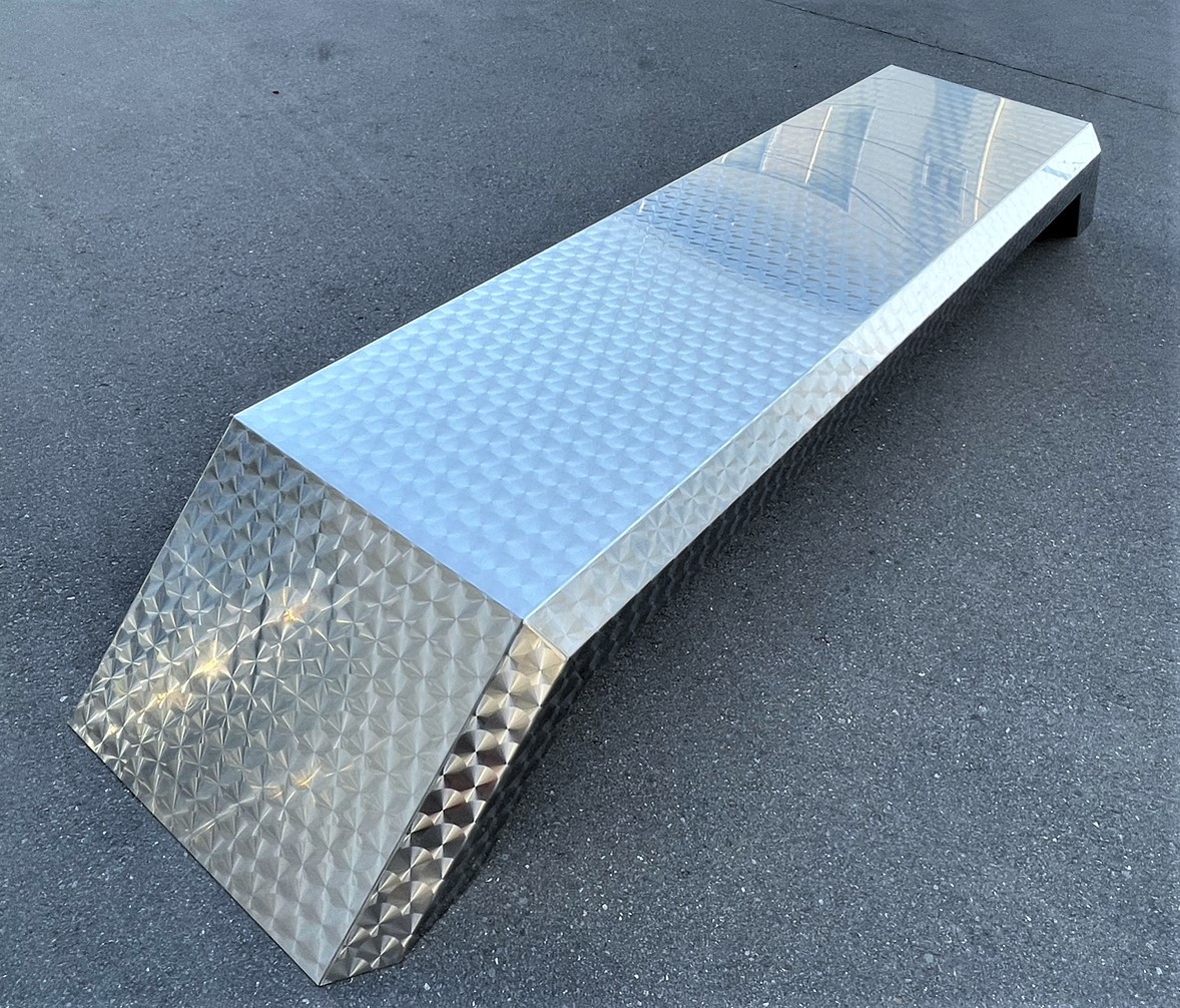 ステンレス ロングフェンダー 2枚セット 大型 10t ダンプ 鱗柄 二段曲げ 標準タイプ リアフェンダー 泥除け S0418S