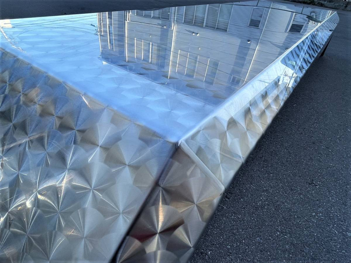 ステンレス ロングフェンダー 2枚セット 大型 10t ダンプ 鱗柄 二段曲げ 標準タイプ リアフェンダー 泥除け S0418S