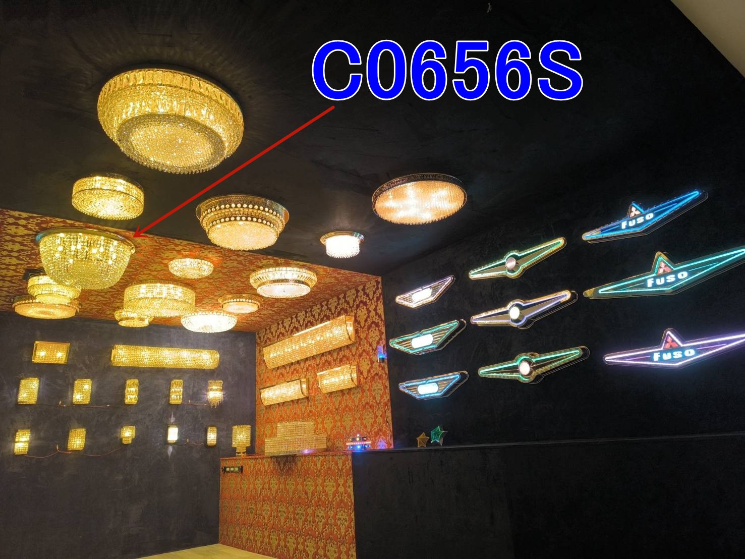 新品即納！Φ63㎝ りんご型 シャンデリア 天吊り BA15S口金仕様 フル