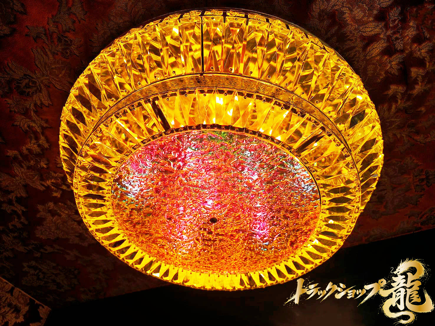 オリジナル！新品 Φ60cm オーロラ風 天吊り シャンデリア  フルゴールドメッキ クリスタルビーズ C0308S