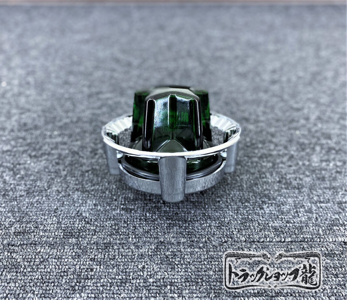 ガラス製 4点留め 星型 バスマーカー 【グリーン】 2個セット メッキリング付き 星マーカー マーカーランプ S0282G