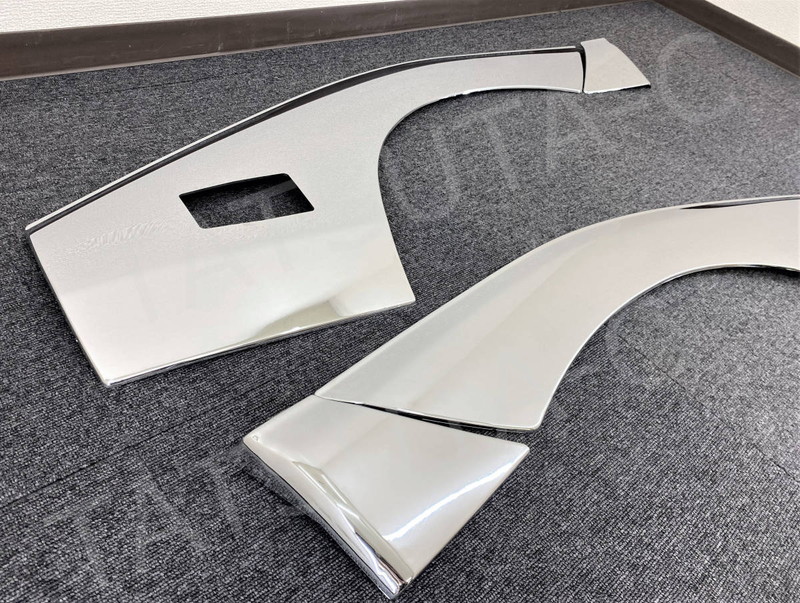 日野 デュトロ ダイナ 標準車 メッキフェンダー ドアパネル 左右4点セット 訳あり品】 メッキ フェンダーパネル サイドランプ付き車用 左右4点