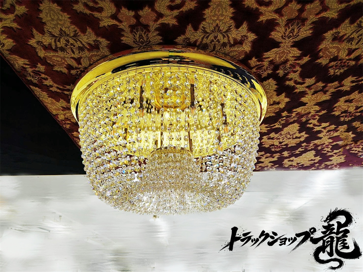 Φ48㎝ りんご型 シャンデリア 天吊り フルゴールドメッキ クリスタル