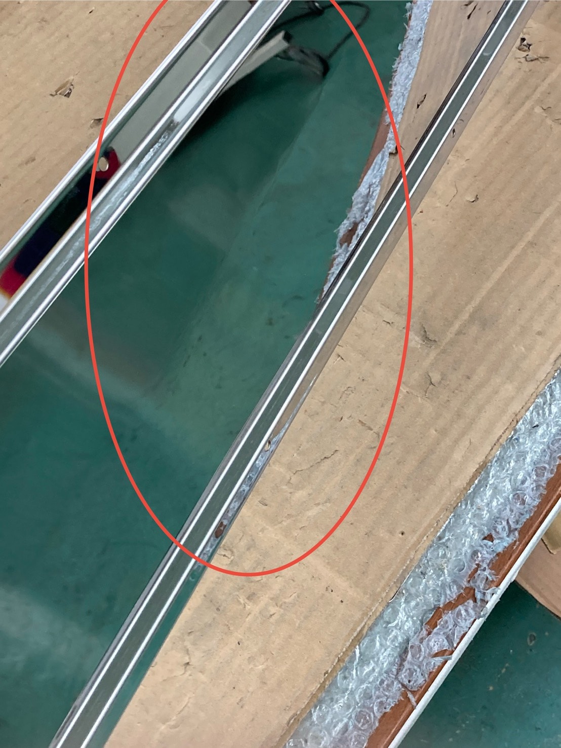 訳あり品】 ステンレス 泥除けウエイト 1枚 幅990mm 鏡面 裏板付き