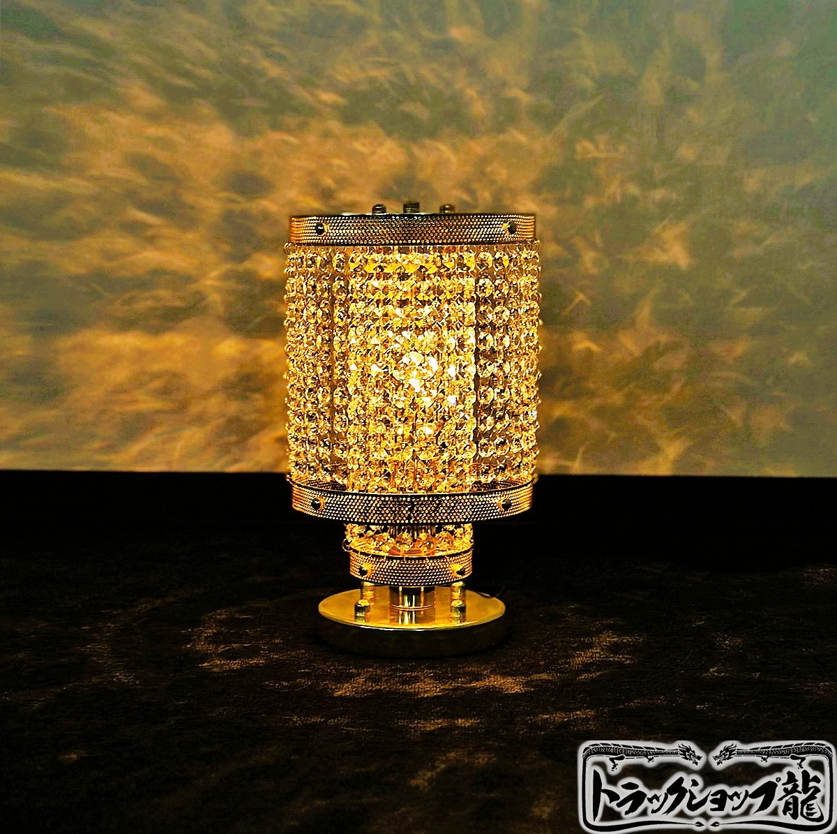 新品 円柱 スタンド シャンデリア 中 フルゴールドメッキ E12口金仕様