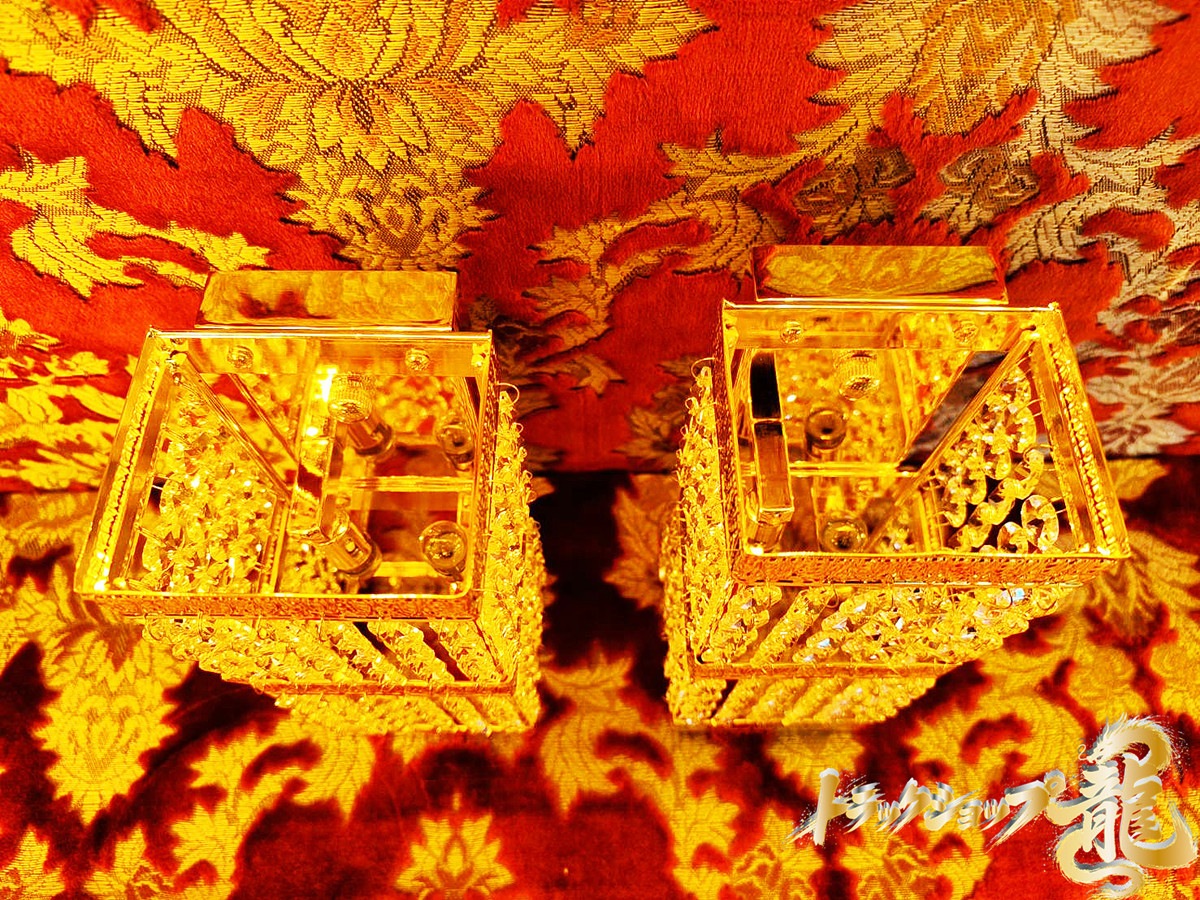 壁掛シャンデリア 2個セット フルゴールドメッキ 男の城 口金BA15S